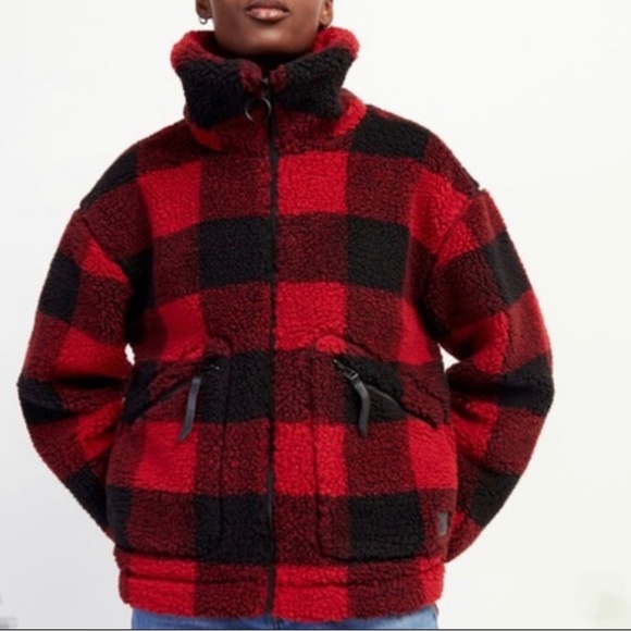 Roots gingham plaid fleece jacket - Picture 2 of 7